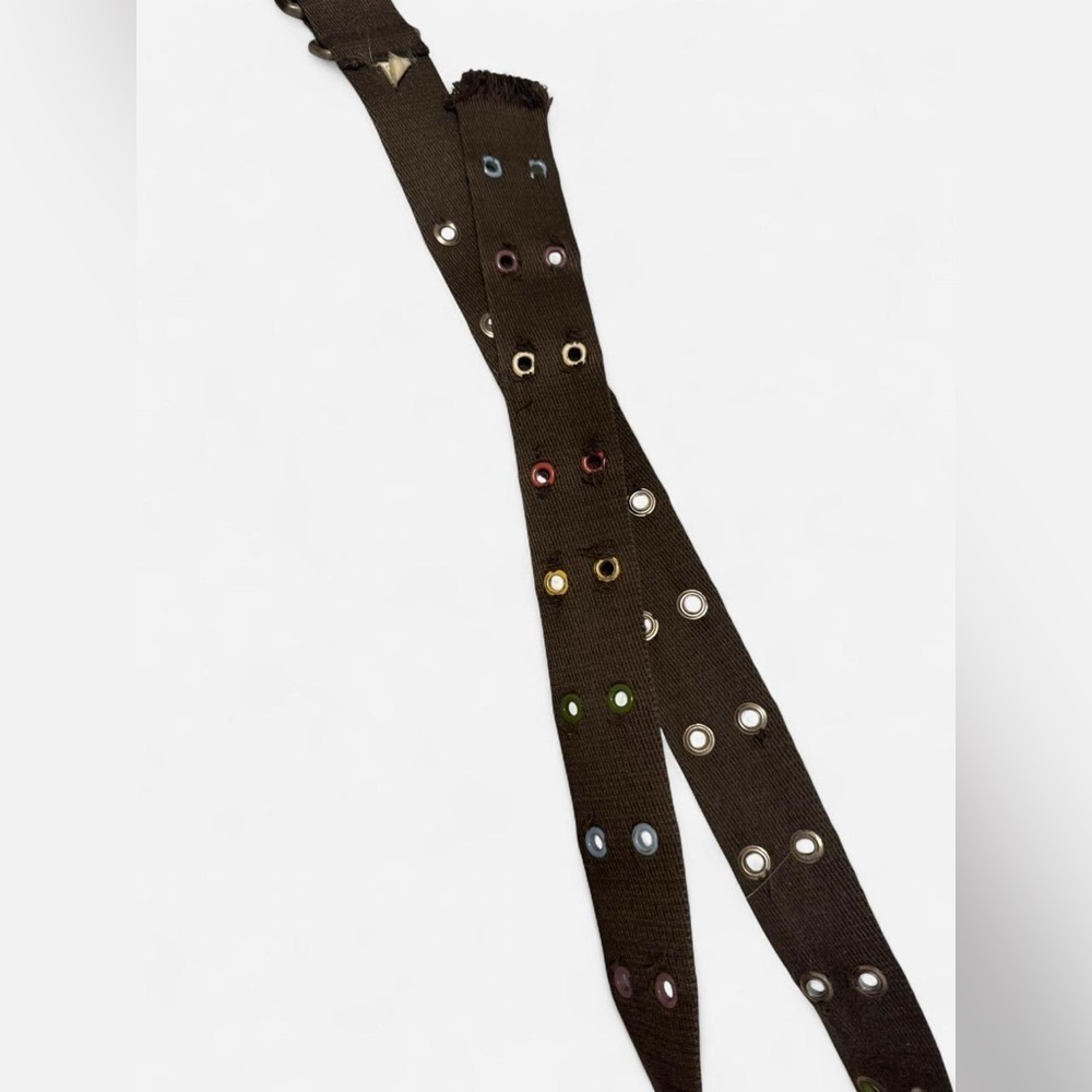 Vintage Y2K Brown belt with multi-coloured beads - Picture 3 of 4